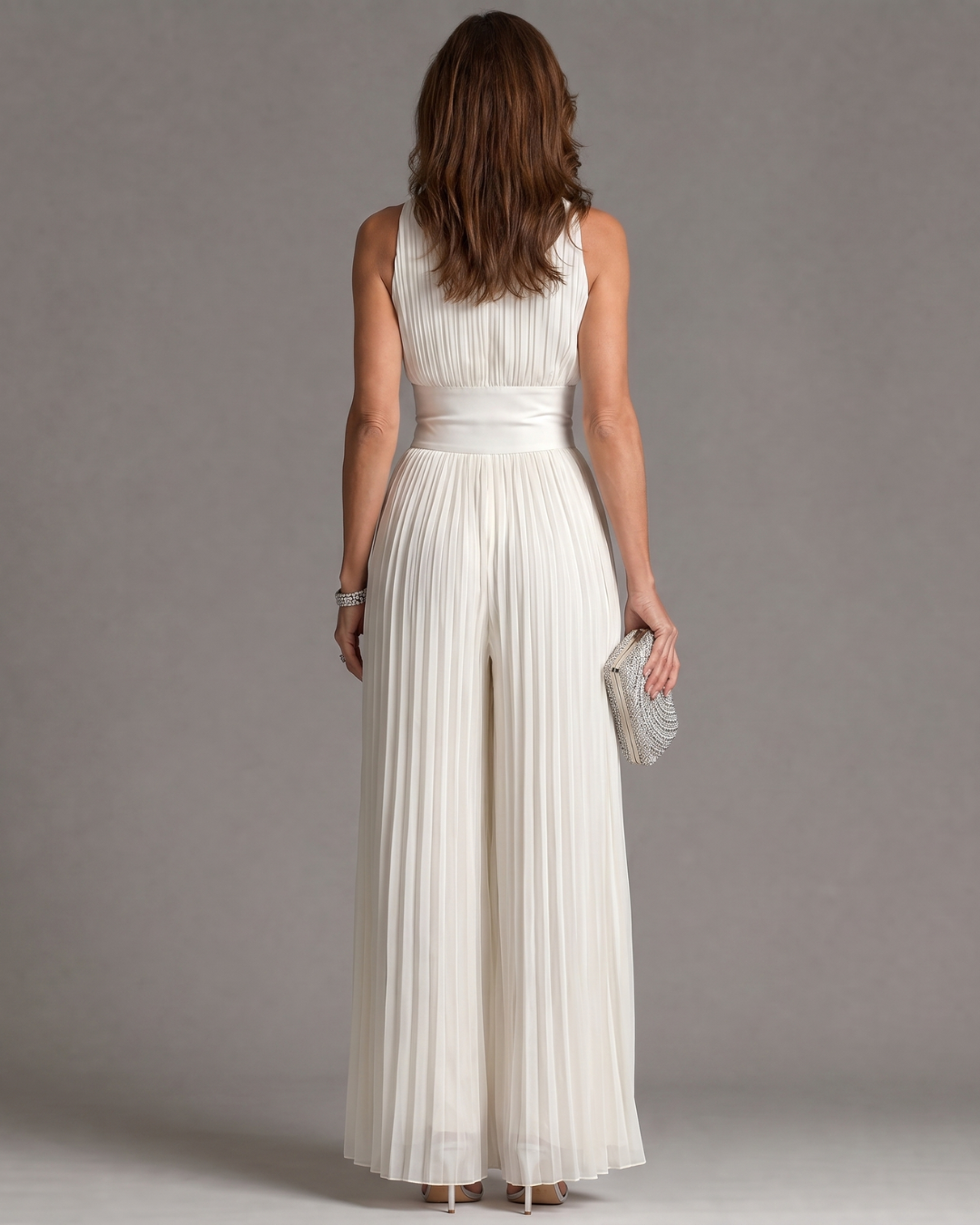 Zaria | Tuta Ampia con Scollo Halter Plissettato