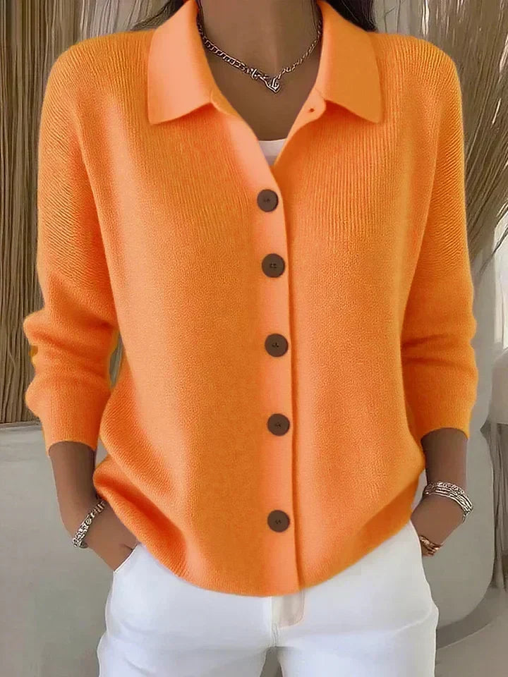 Josephine™ | Cardigan con Collo alla Francese e Bottoni