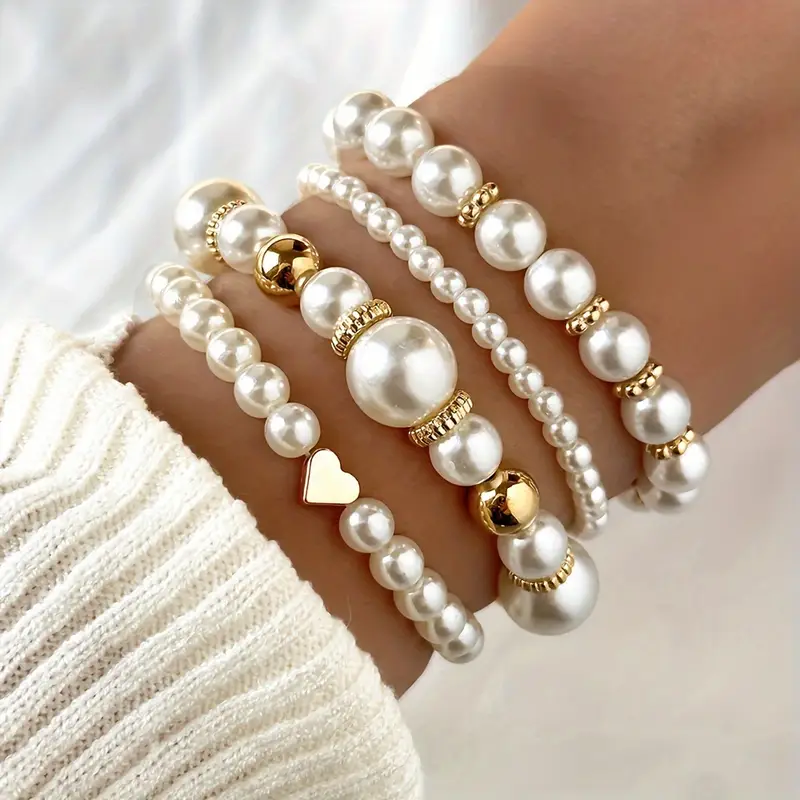 Set di Bracciali in Perle Classiche