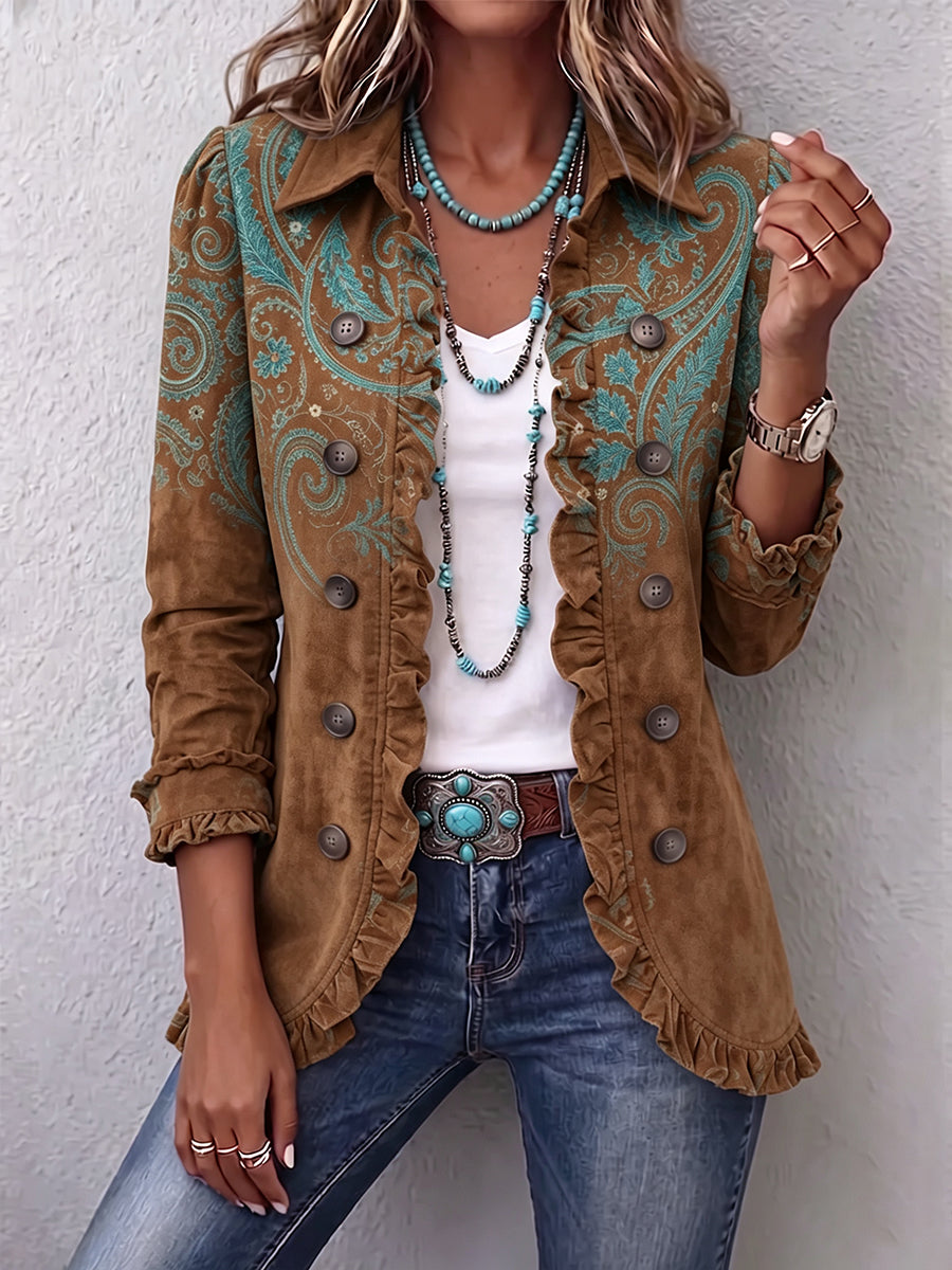 Jacqueline | Giacca in cashmere con volant