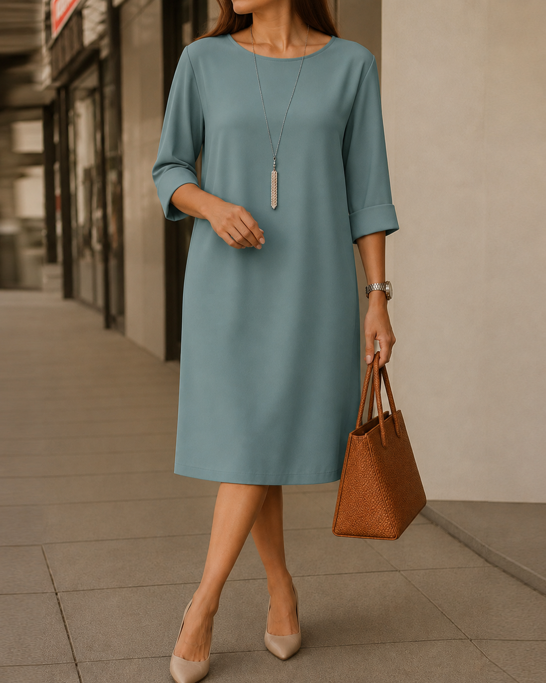 Odette | Abito midi elegante con tasche