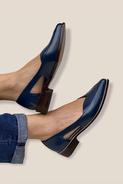Ballerine slip-on casual Blu Marino a punta