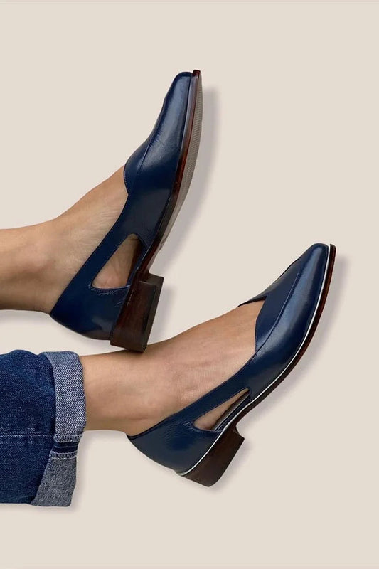 Ballerine slip-on casual Blu Marino a punta