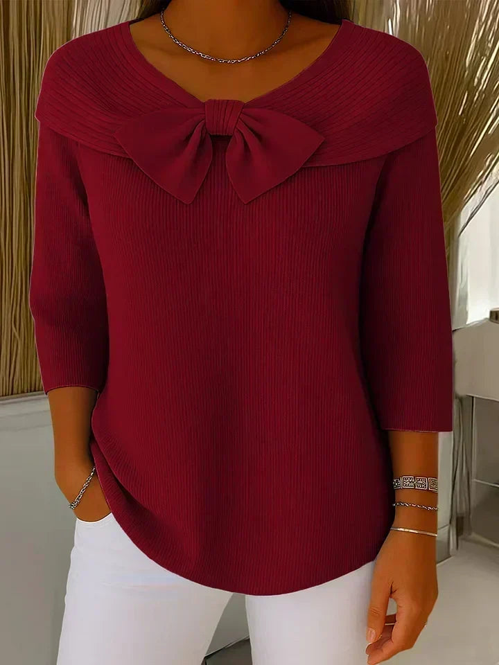 Tivella™ | Maglione con Fiocco e Collo Tondo
