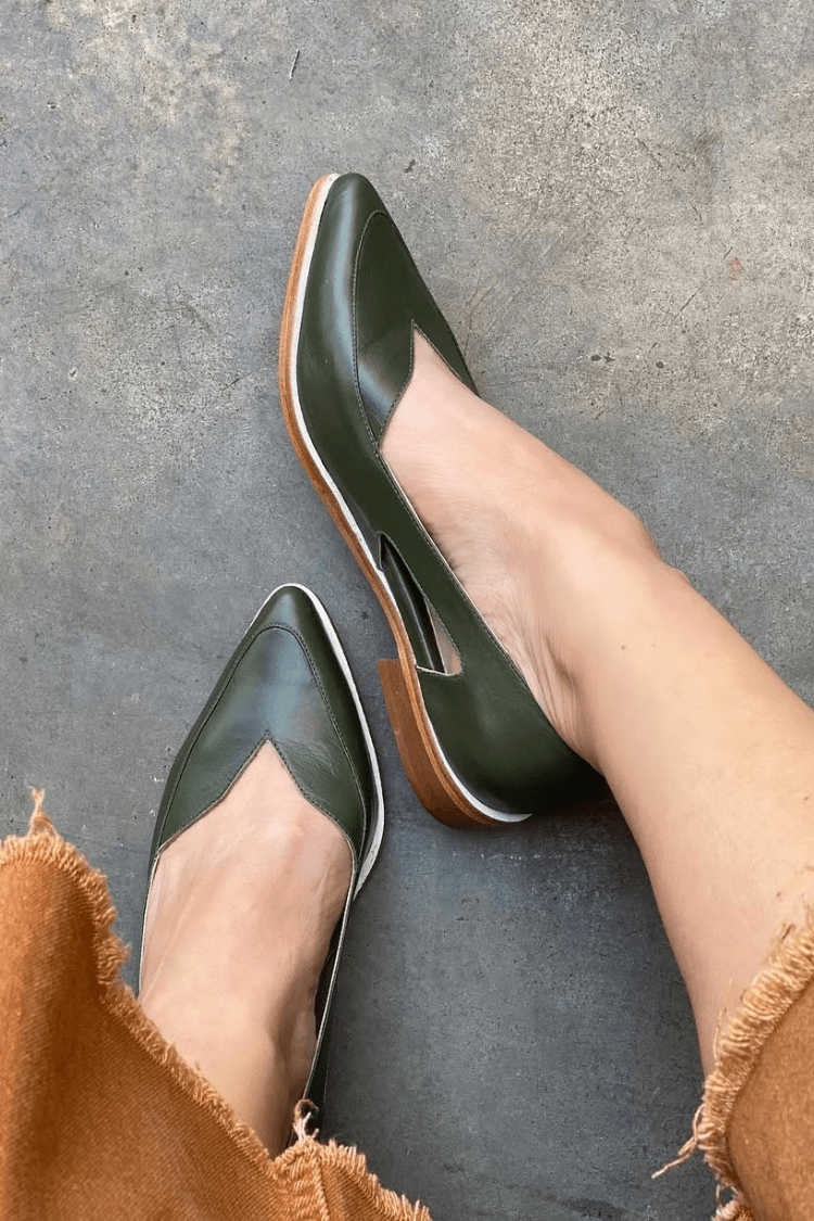 Ballerine slip-on casual Blu Marino a punta