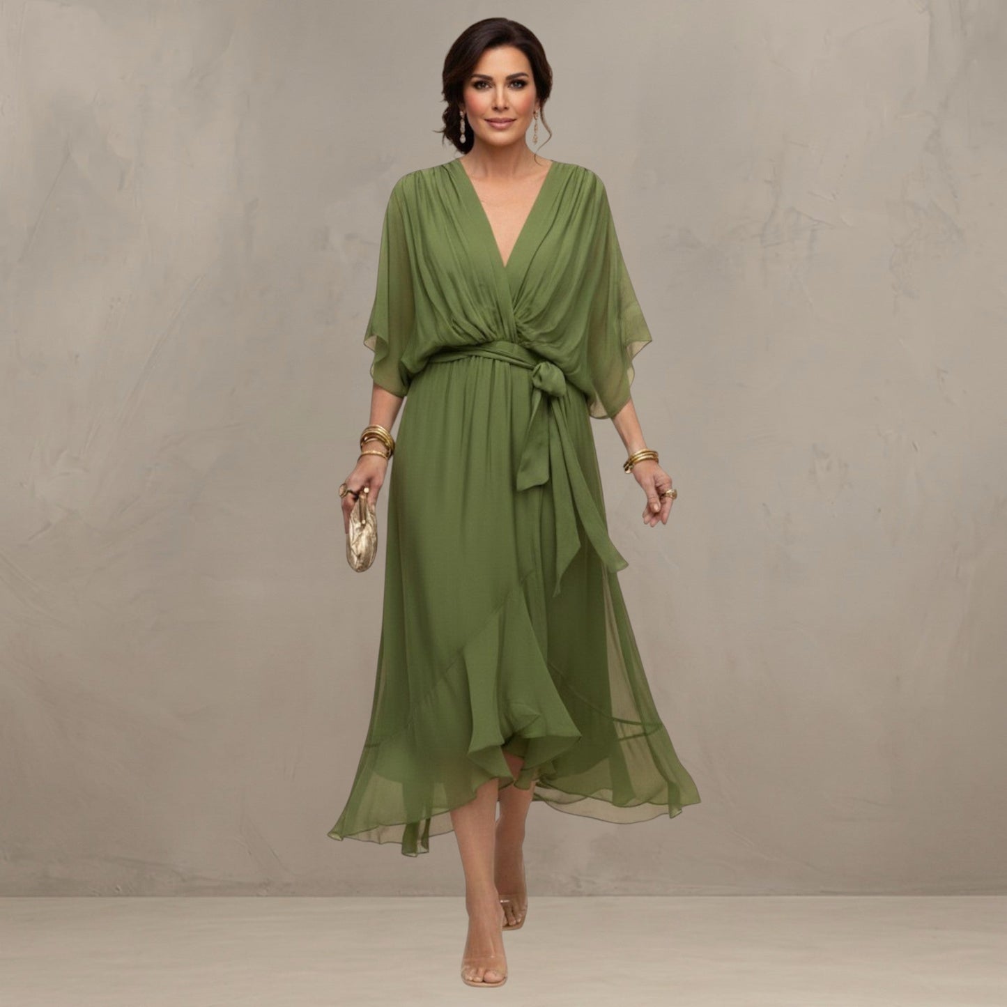Marta | Elegante Abito Midi in Chiffon