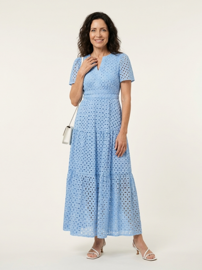 Brielle | Abito Midi a Maniche Corte con Scollatura a V