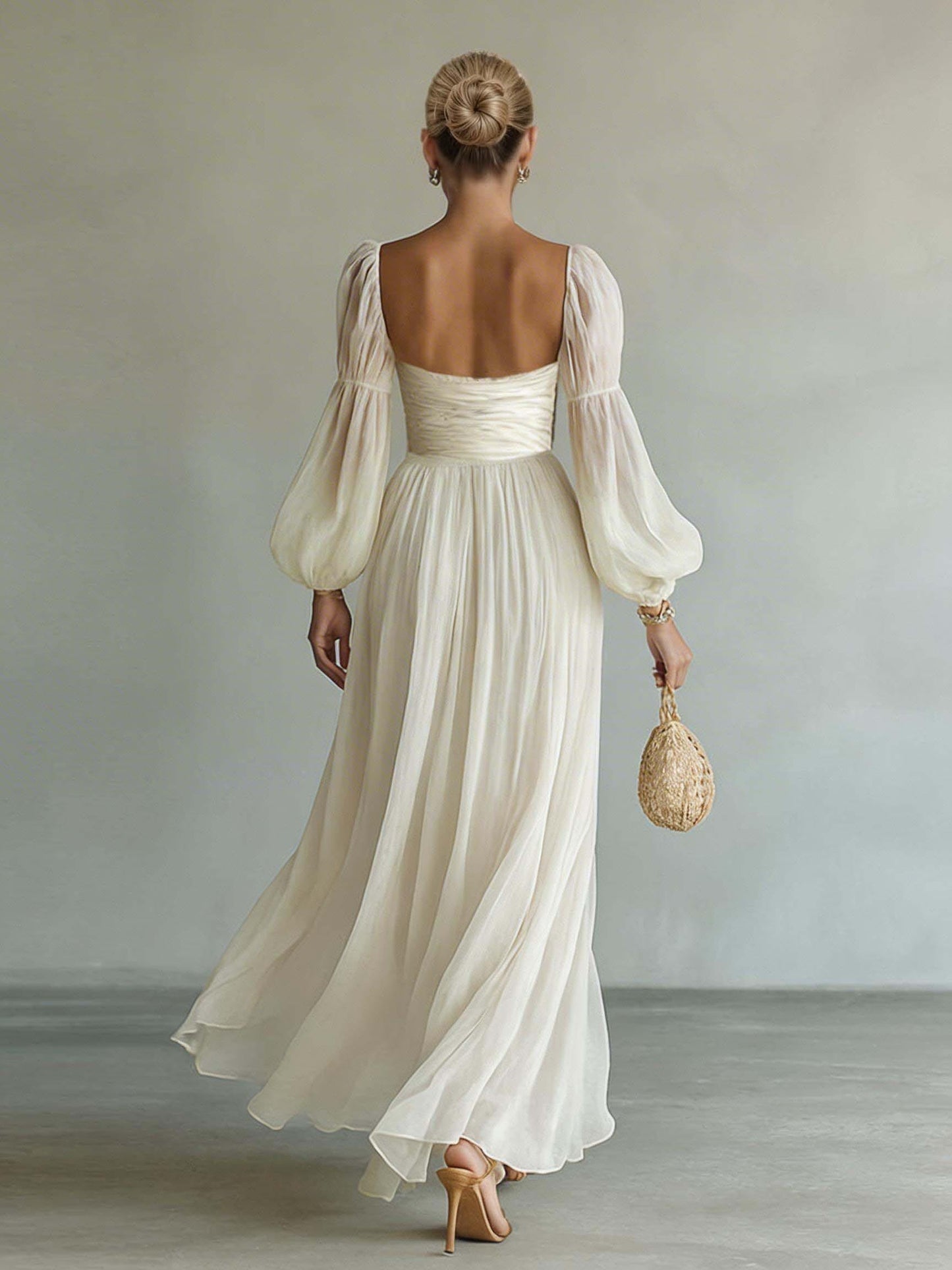 Abito lungo in chiffon stile Boho