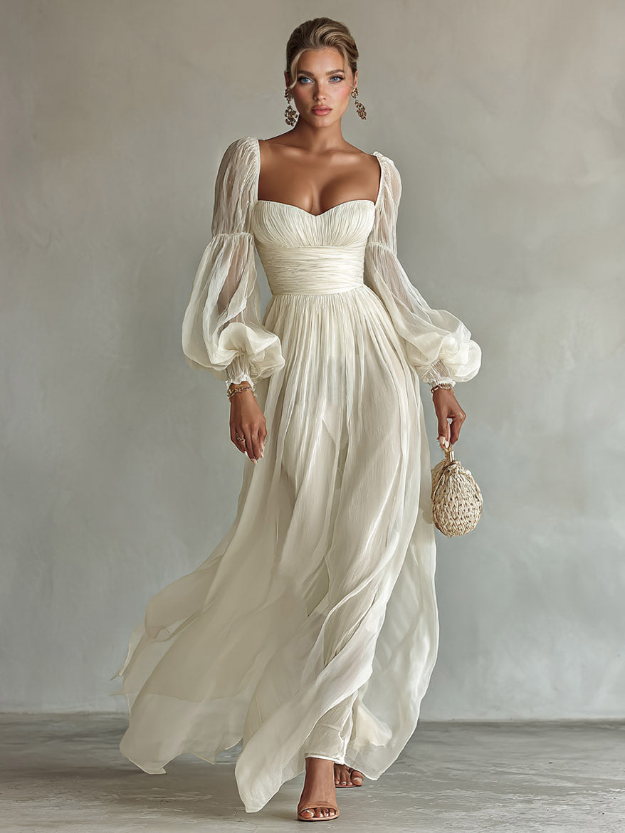 Abito lungo in chiffon stile Boho