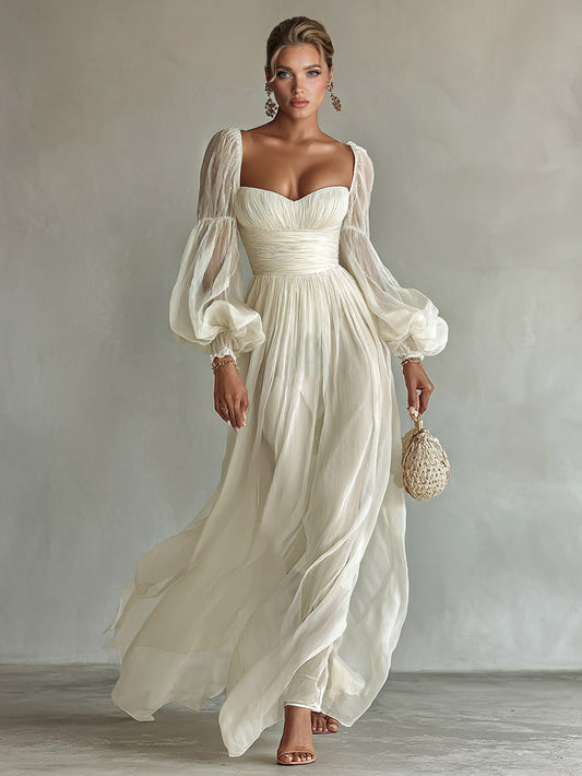 Abito lungo in chiffon stile Boho