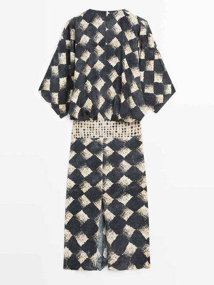Kimono Maxi con motivo astratto
