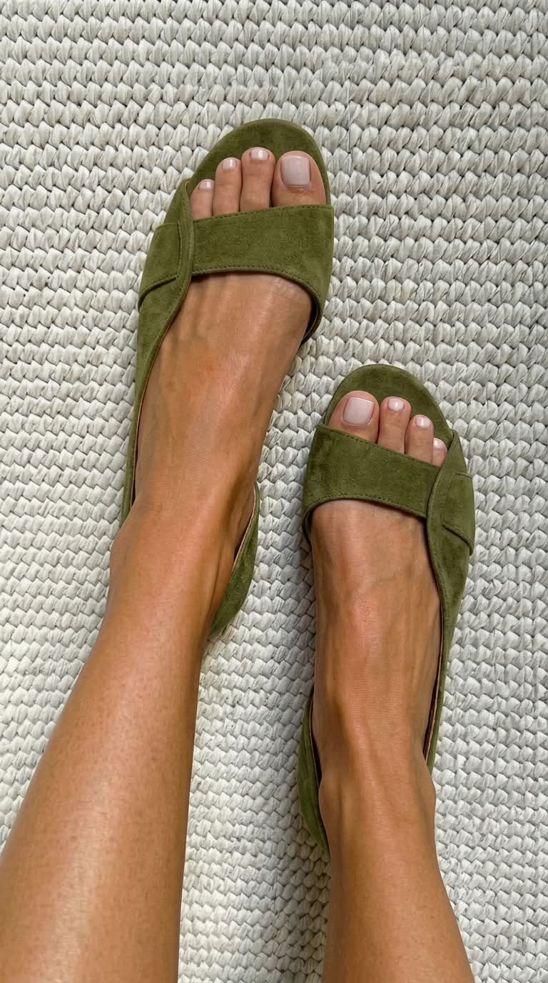 Sandali slingback in camoscio casual con punta aperta