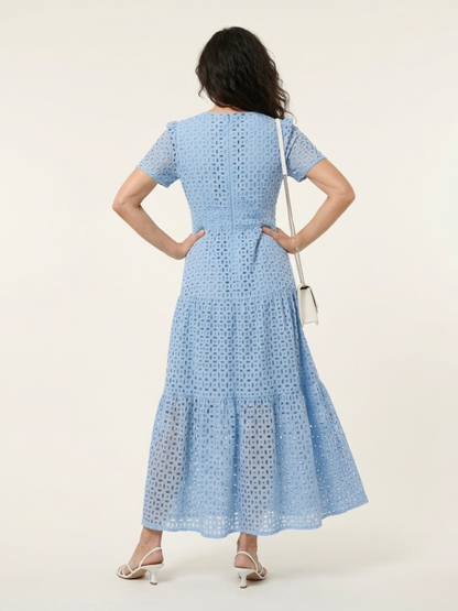Brielle | Abito Midi a Maniche Corte con Scollatura a V