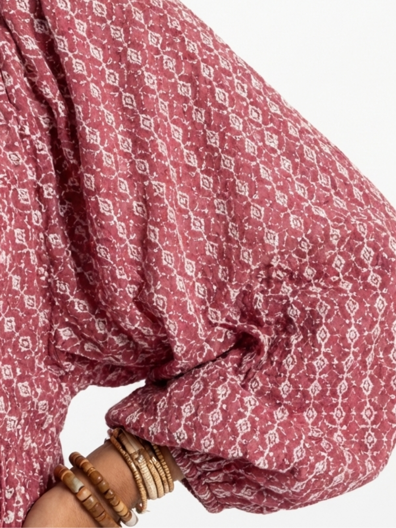 Arlette | Abito midi geometrico con maniche lunghe