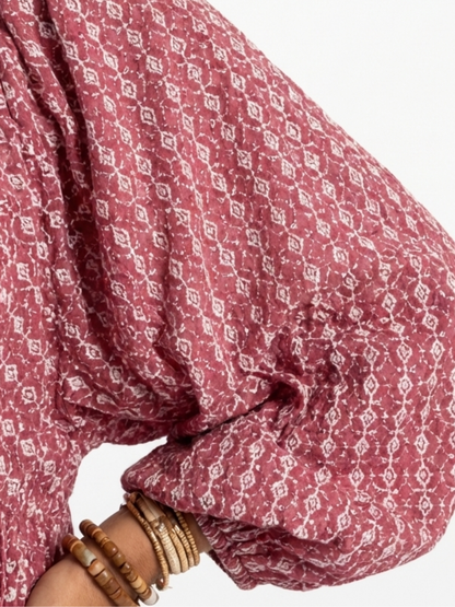 Arlette | Abito midi geometrico con maniche lunghe