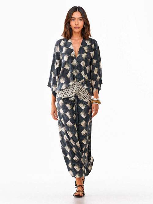 Kimono Maxi con motivo astratto