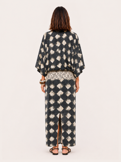 Kimono Maxi con motivo astratto