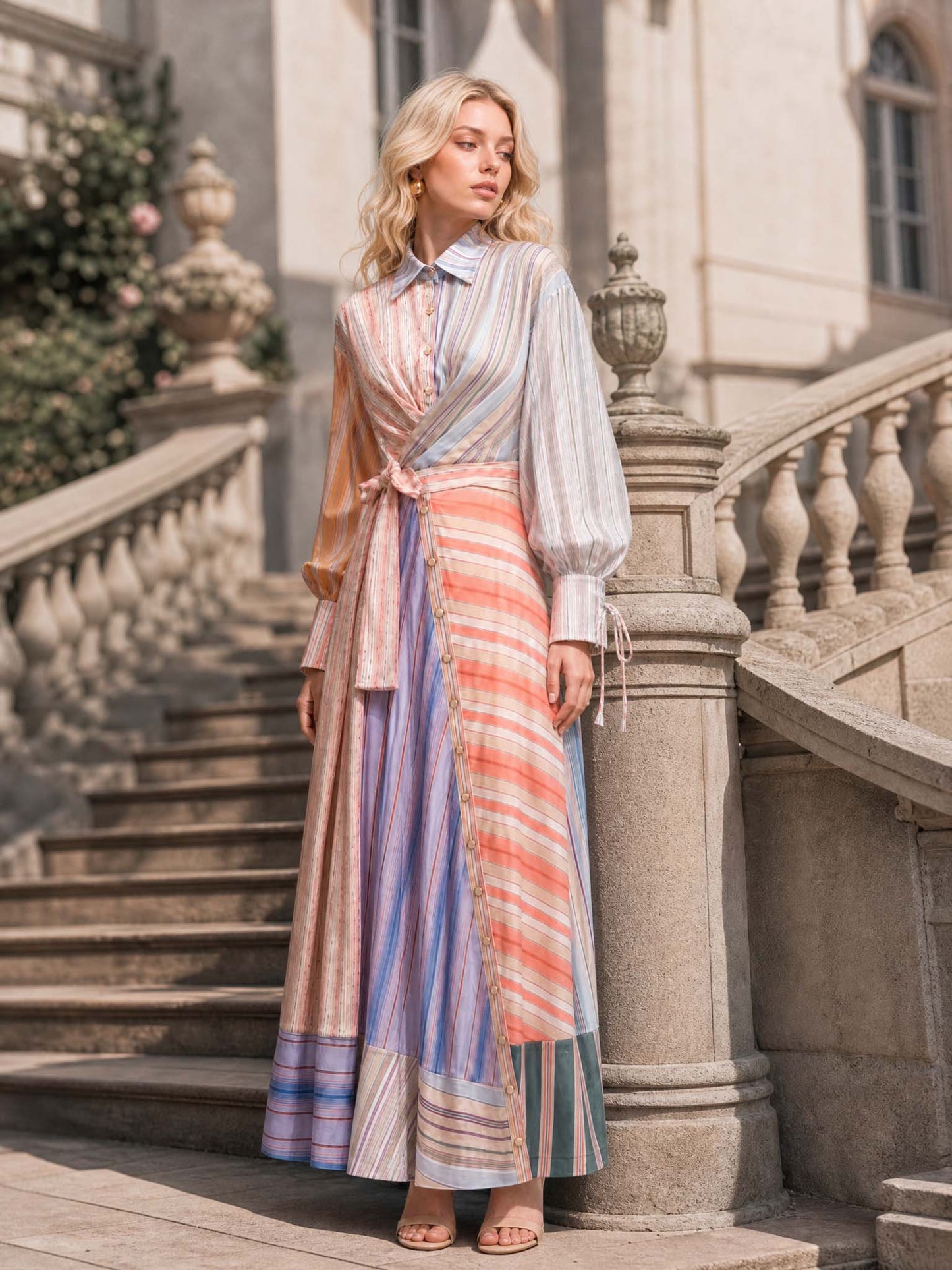 Abito Maxi Patchwork
