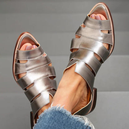 Ballerine a punta aperta con ritagli, slip-on, casual