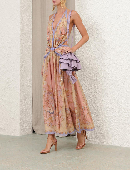 Abito Maxi Boho con Fiori