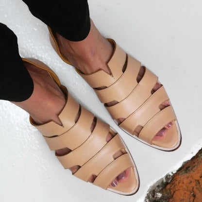 Ballerine a punta aperta con ritagli, slip-on, casual