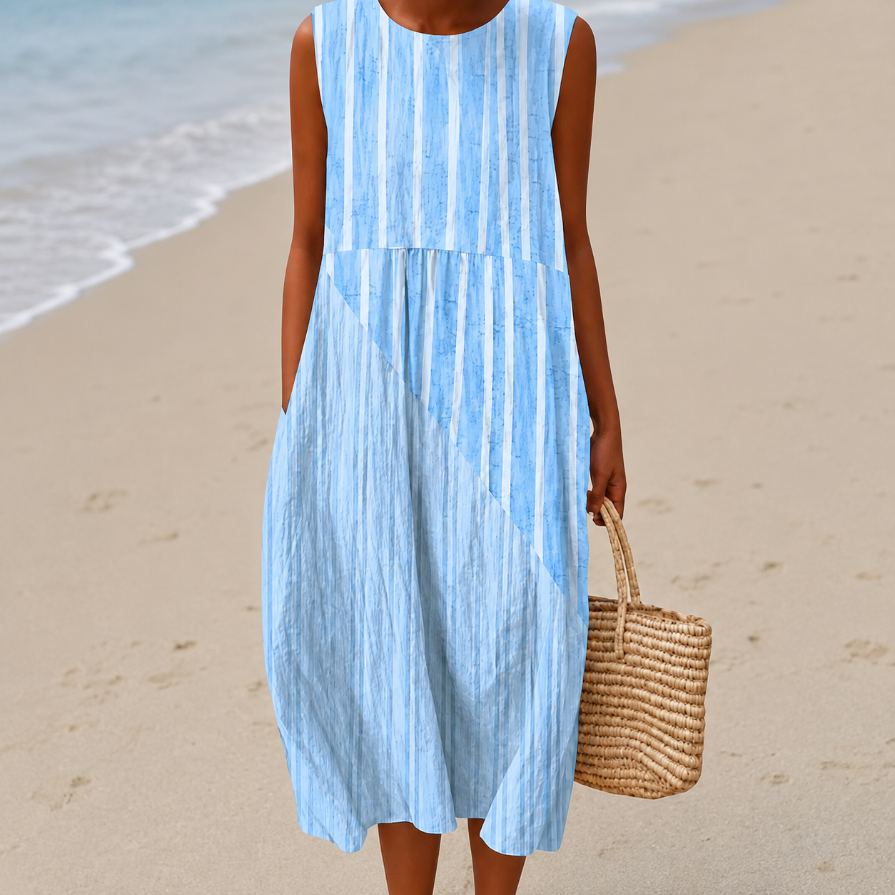 Livia | Vestito Midi Floreale Leggero con Copertura per la Pancia