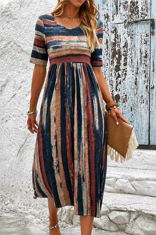 Marloes™ | Abito Midi Fluido a Righe