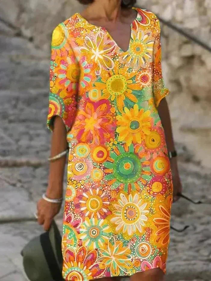 Nira | Abito Midi a Fiori Vivace