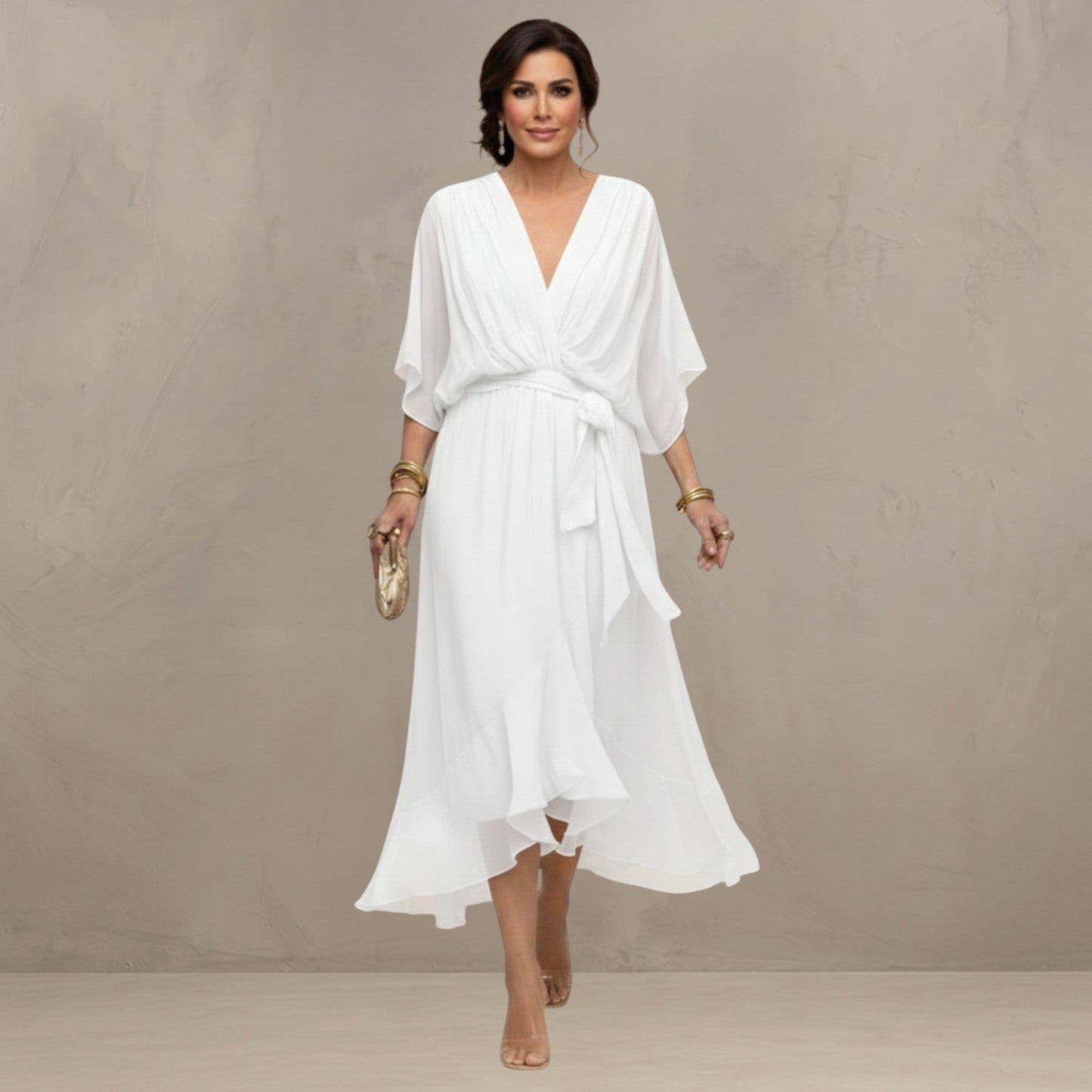 Marta | Elegante Abito Midi in Chiffon