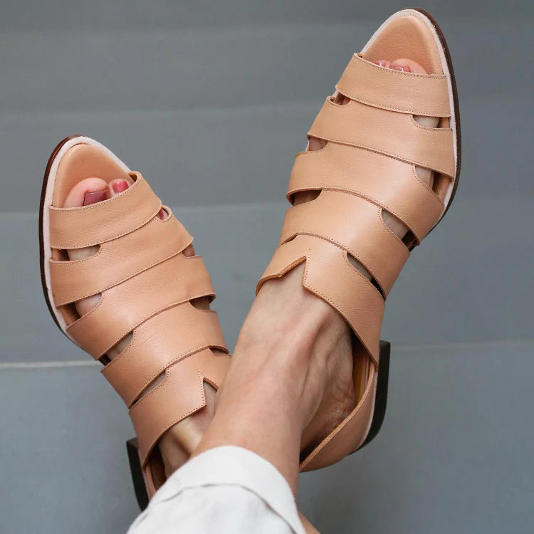 Ballerine a punta aperta con ritagli, slip-on, casual