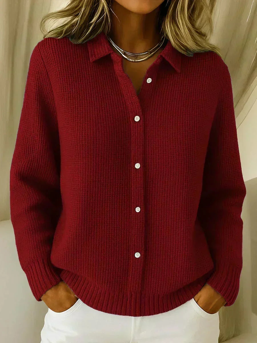 Camille™ | Cardigan con Bottoni in Maglia Testurizzata