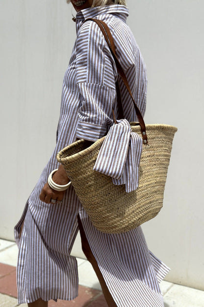 Sophia | Abito camicia a righe senza tempo con eleganza confortevole