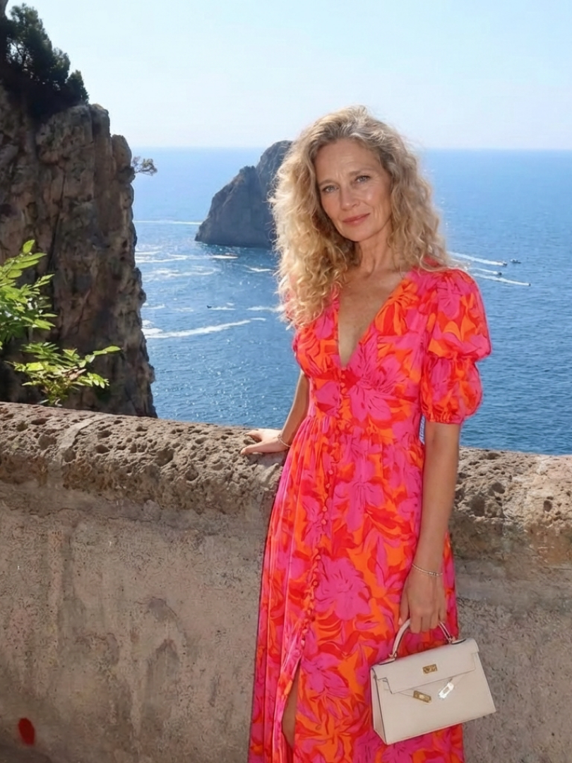 Willow | Abito midi floreale con scollatura a V e maniche a sbuffo