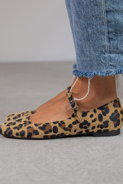Ballerine leopardate con cinturino regolabile
