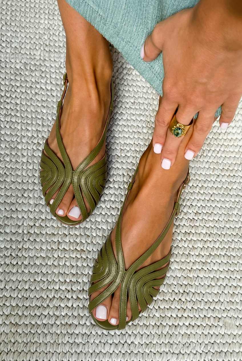 Sandali rossi in pelle con cinturini, peep toe, bassi, estivi