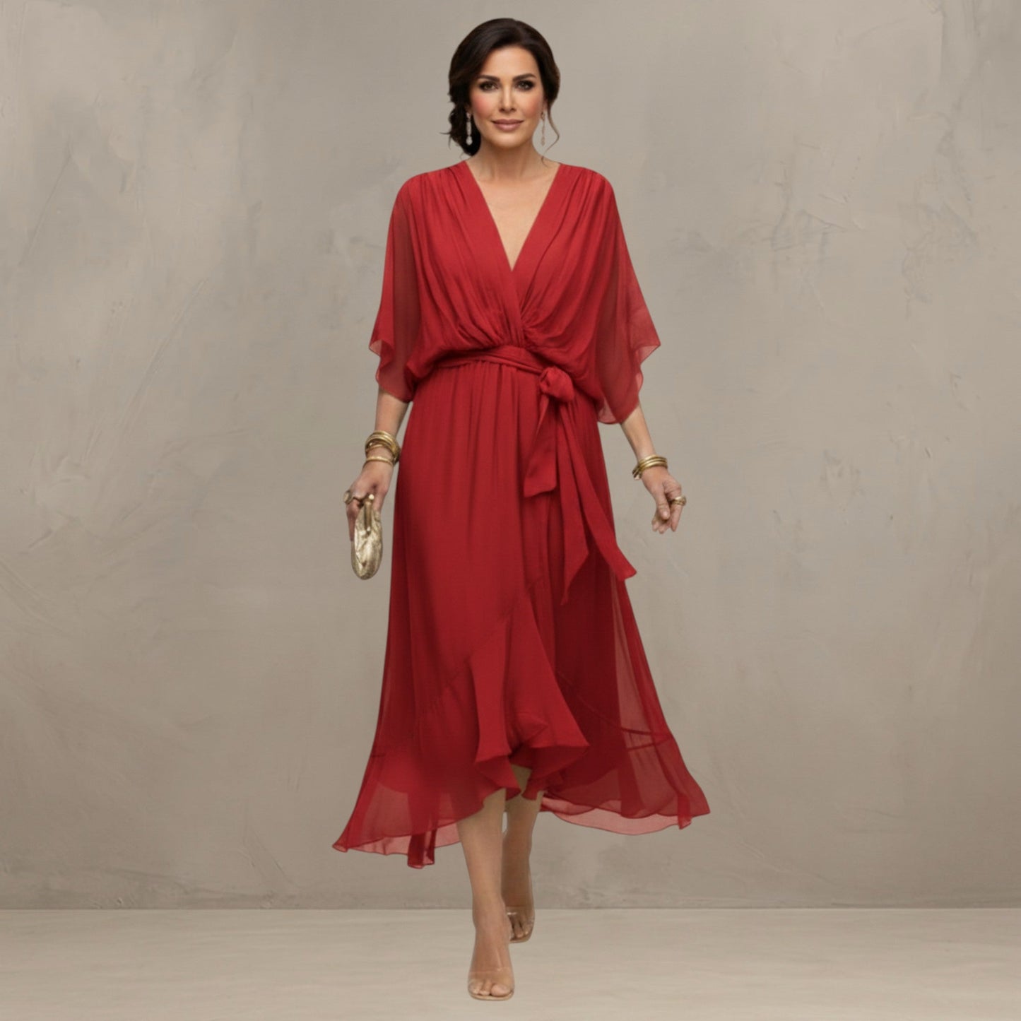 Marta | Elegante Abito Midi in Chiffon