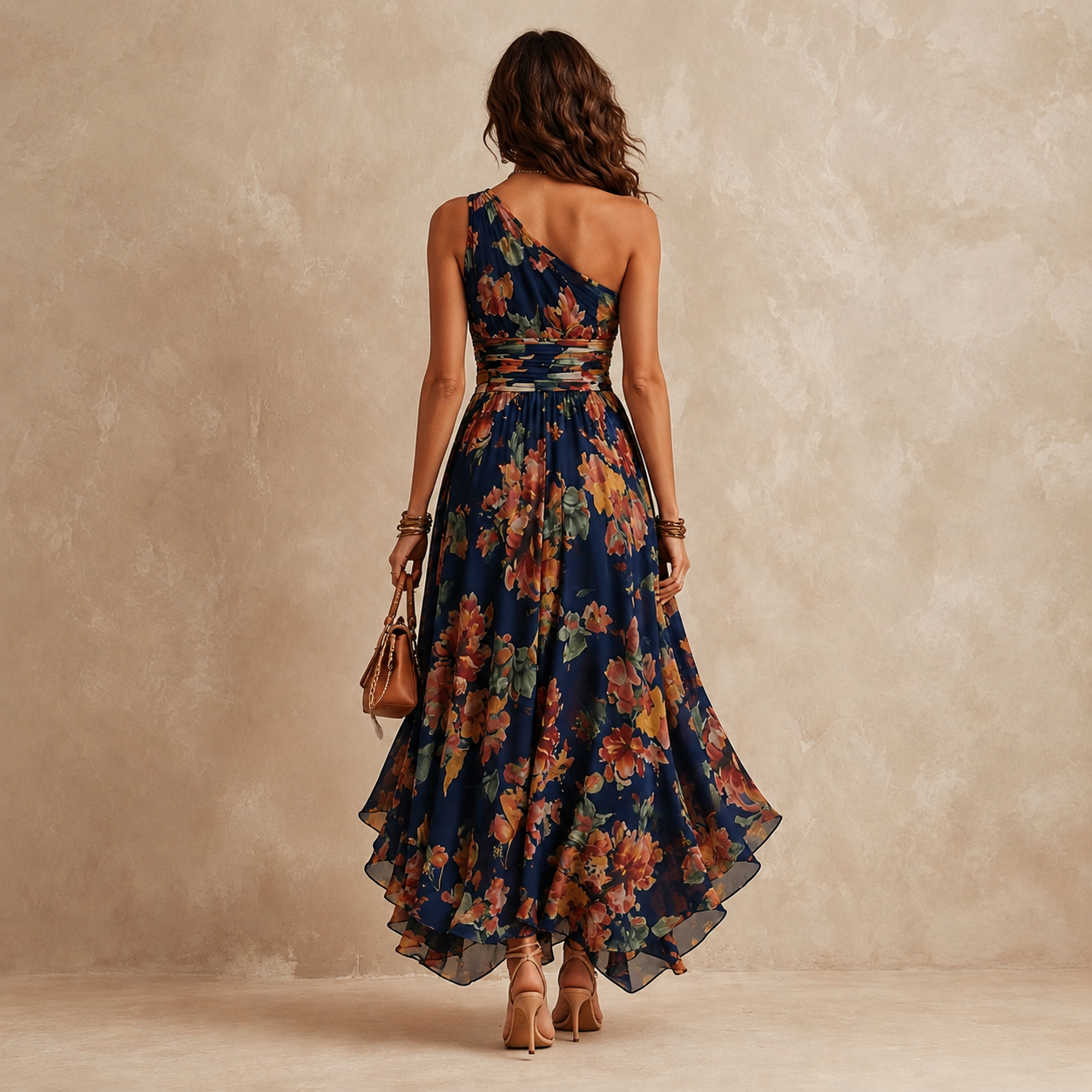 Celeste | Maxidress con spalline e fiori