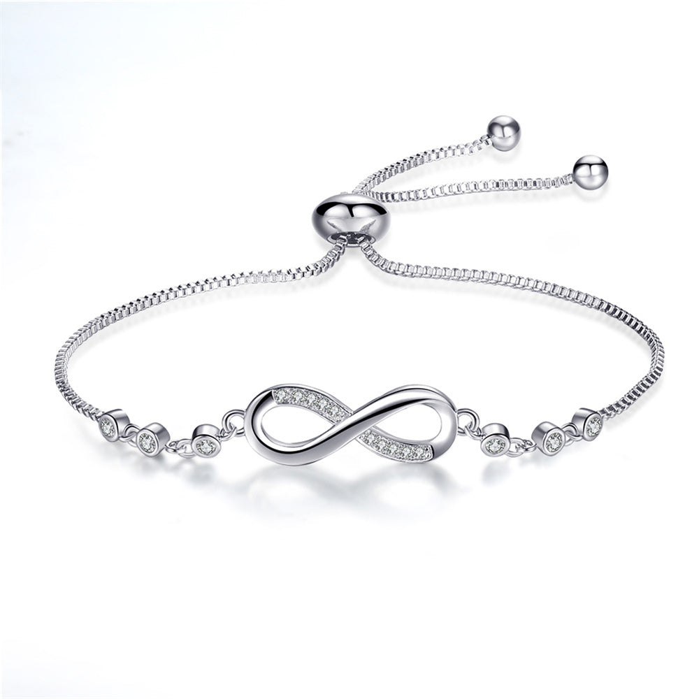 Bracciale regolabile in oro rosa a forma di infinito