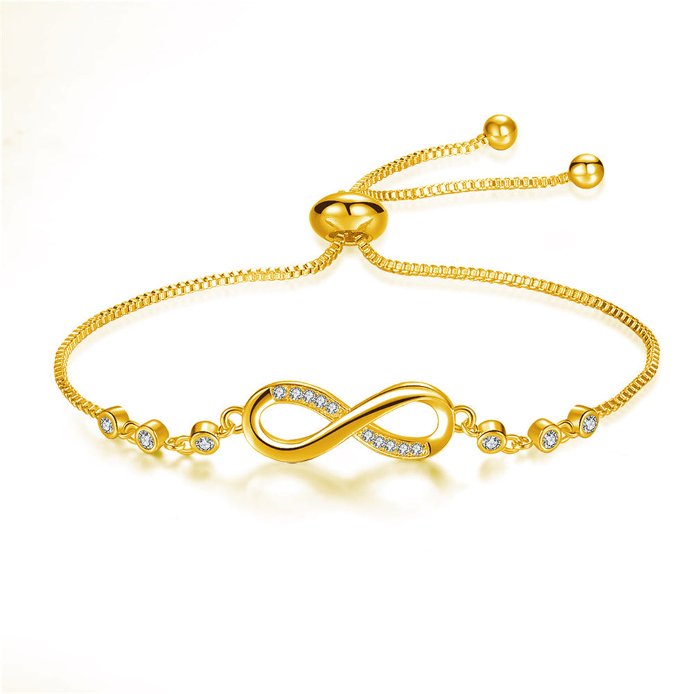 Bracciale regolabile in oro rosa a forma di infinito