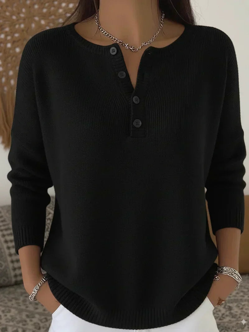 Helena™ | Maglione Henley con Bottoni
