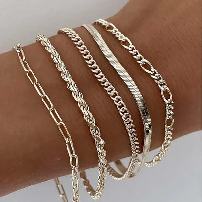 Set di 5 braccialetti in oro
