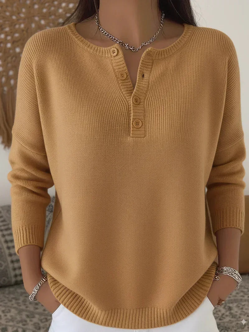 Helena™ | Maglione Henley con Bottoni