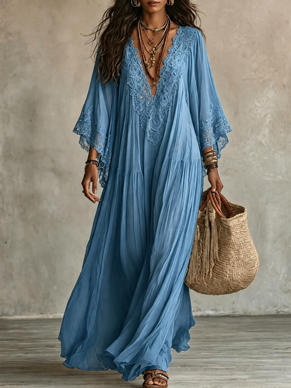 Liora | Abito Bohemien in Pizzo che Nasconde la Pancia