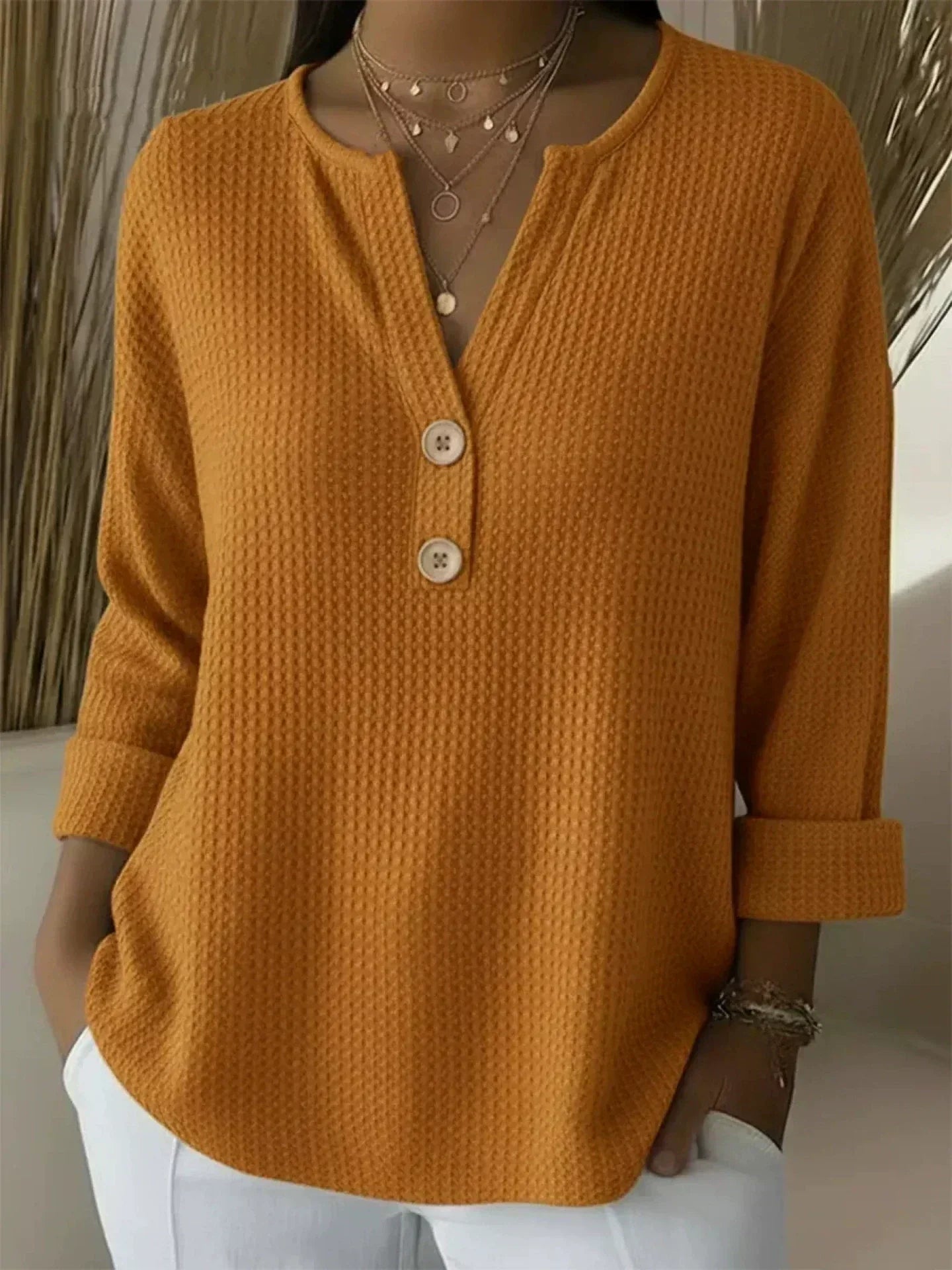 Lucinda™ | Top con Bottoni Henley