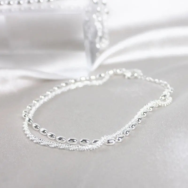 Set di bracciali eleganti in argento con zirconia cubica