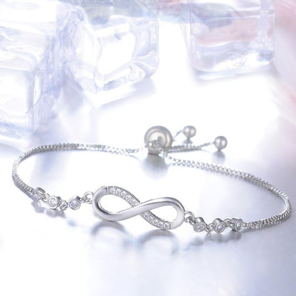 Bracciale regolabile in oro rosa a forma di infinito