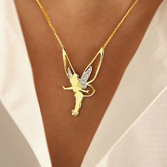 Collana in oro con pendente a forma di fata
