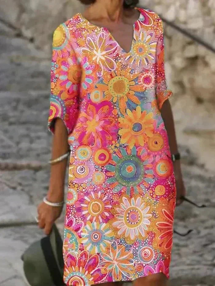 Nira | Abito Midi a Fiori Vivace