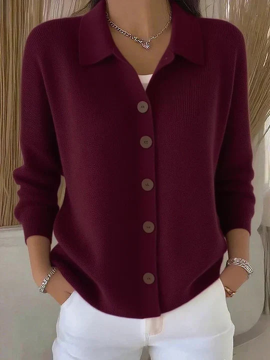 Josephine™ | Cardigan con Collo alla Francese e Bottoni