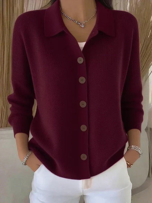 Josephine™ | Cardigan con Collo alla Francese e Bottoni